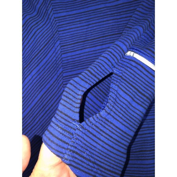 Lululemon Kanto Catch Me Long Sleeve Size 4 Stripe Sapphire Blue Black Top Shirt - Picture 8 of 11